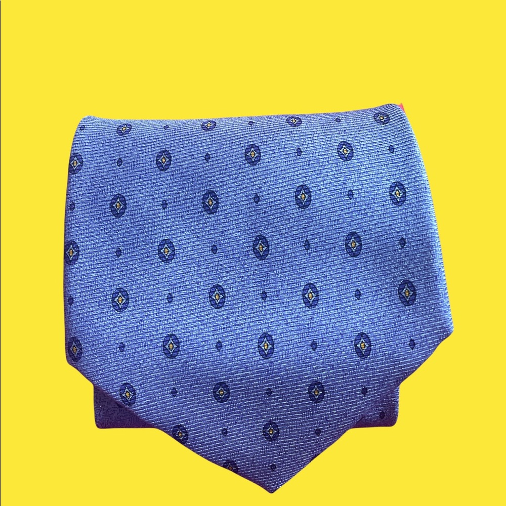 harvé benard Foulard Tie 100% Silk Handmade Purple/Purple/Yellow